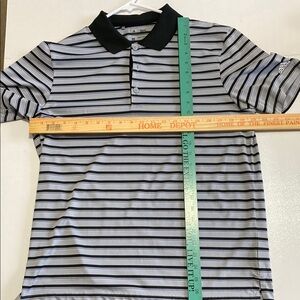 Adidas Black and White Striped Kids Polo Shirt
